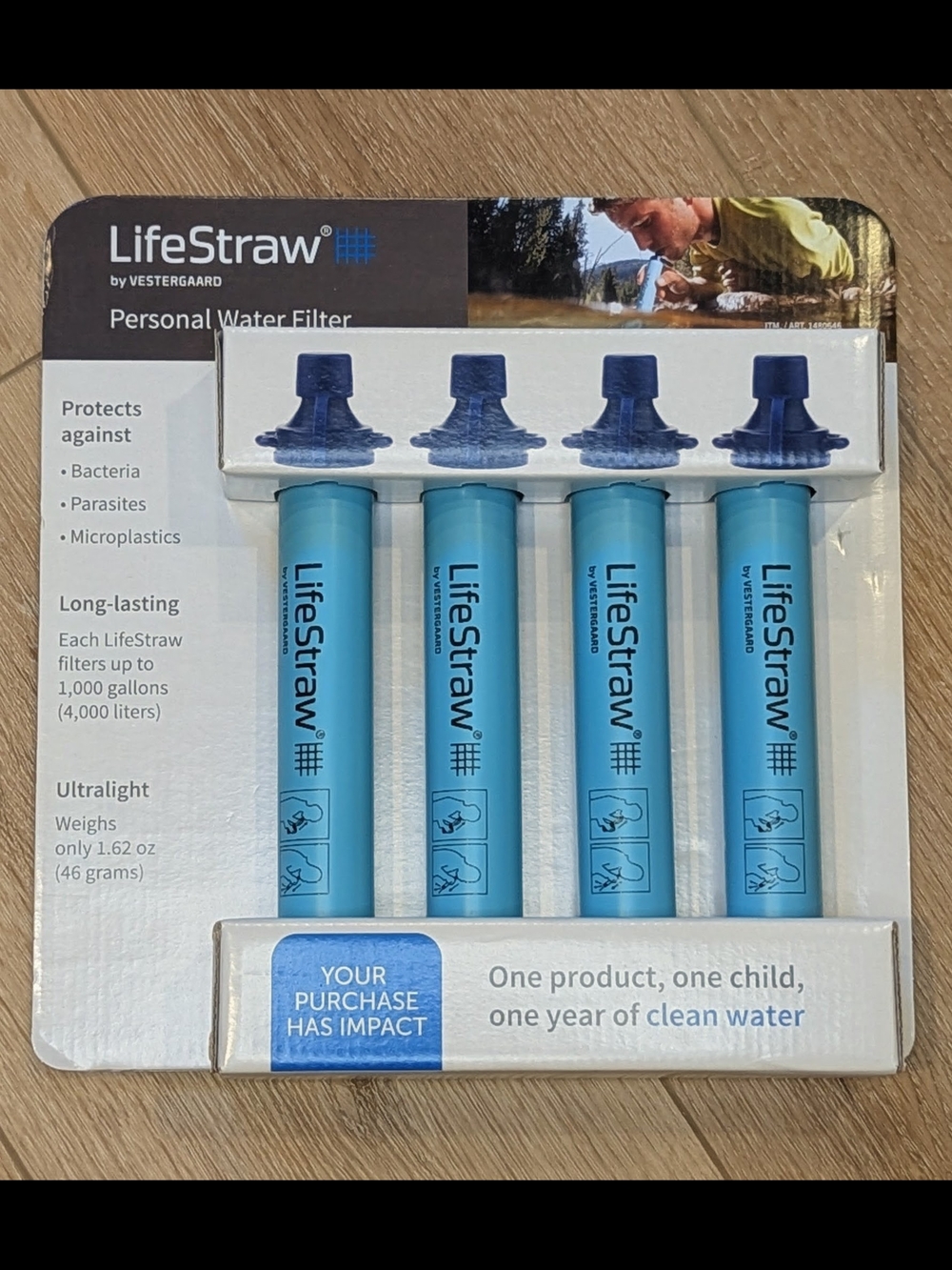 LifeStraw Personal Water Filter Replacement Sticks - Light Blue (4-Pack)
